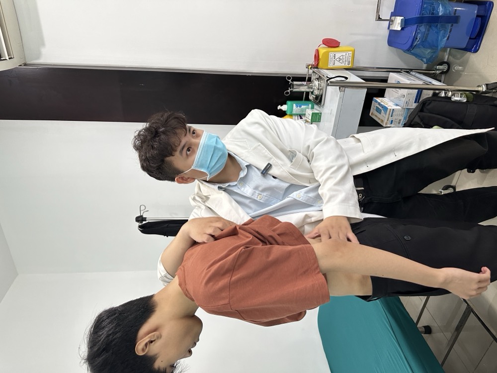 Doctor examining patient